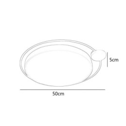 Plafoniera a filo rotonda in acrilico stile semplice 50 x 6 cm 36W
