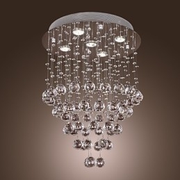 Lampadario da soffitto in cristallo K9 a 5 luci, argento