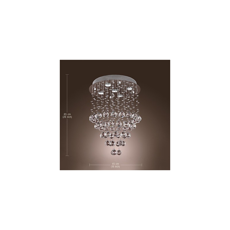 Lampadario da soffitto in cristallo K9 a 5 luci, argento