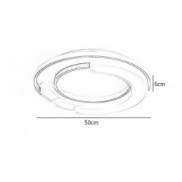 Plafoniera circolare a filo in acrilico 50×6 cm 36 W LED