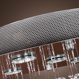 Lampadario da soffitto in cristallo K9 a 5 luci, argento