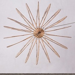 Lampadario vintage in legno/bambù LED 1 livello E26/E27 giallo