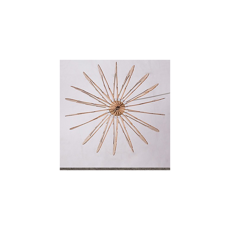 Lampadario vintage in legno/bambù LED 1 livello E26/E27 giallo