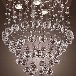 Lampadario da soffitto in cristallo K9 a 5 luci, argento