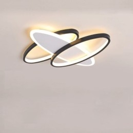 Plafoniera a filo ovale in acrilico 50×50×7 cm 3 luci 24 W
