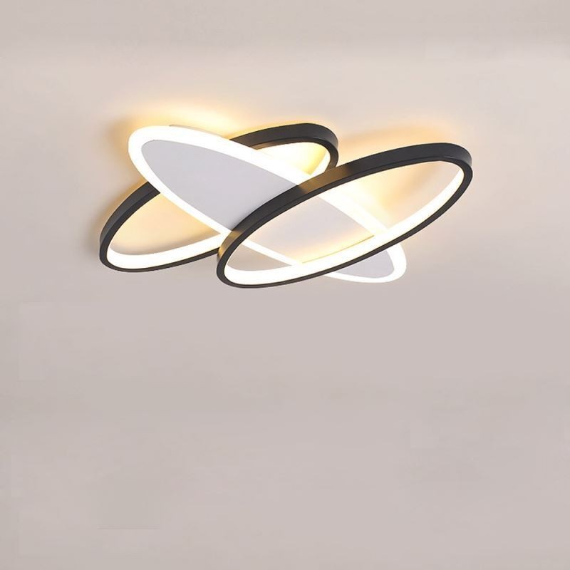 Plafoniera a filo ovale in acrilico 50×50×7 cm 3 luci 24 W
