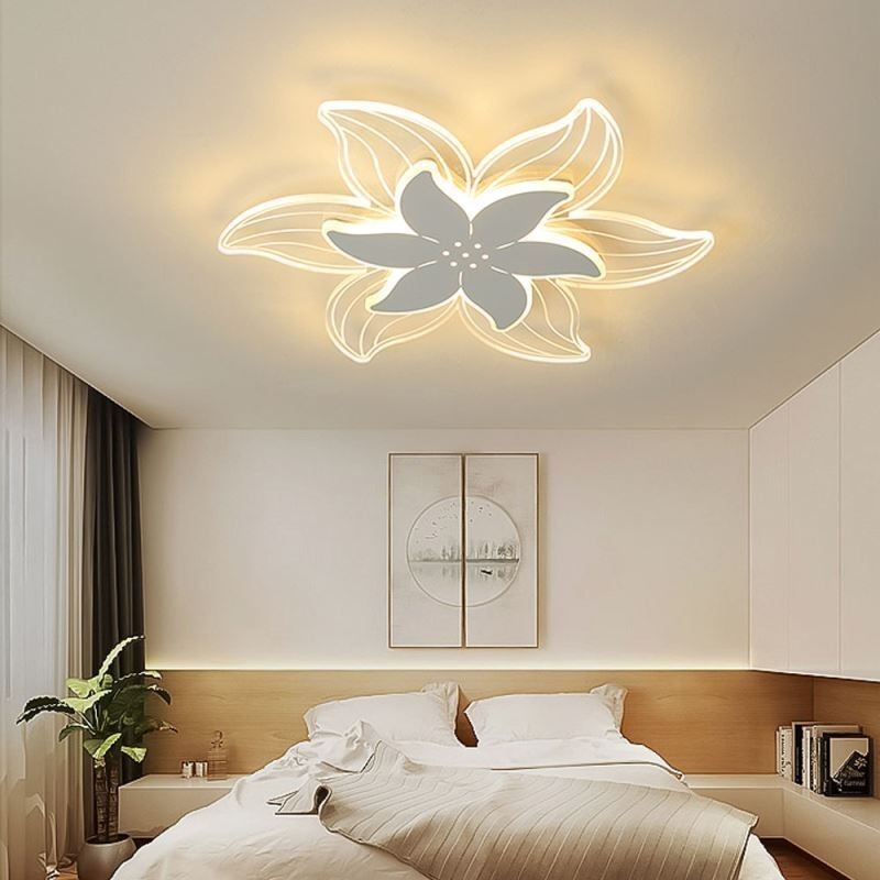 Plafoniera a filo LED a fiore moderna, 2 luci, 42 cm / 52 cm
