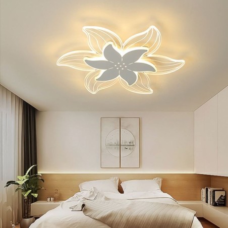 Plafoniera a filo LED a fiore moderna, 2 luci, 42 cm / 52 cm