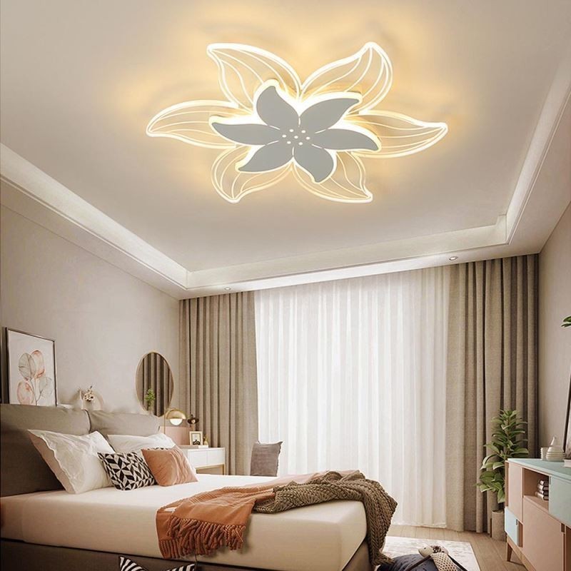 Plafoniera a filo LED a fiore moderna, 2 luci, 42 cm / 52 cm
