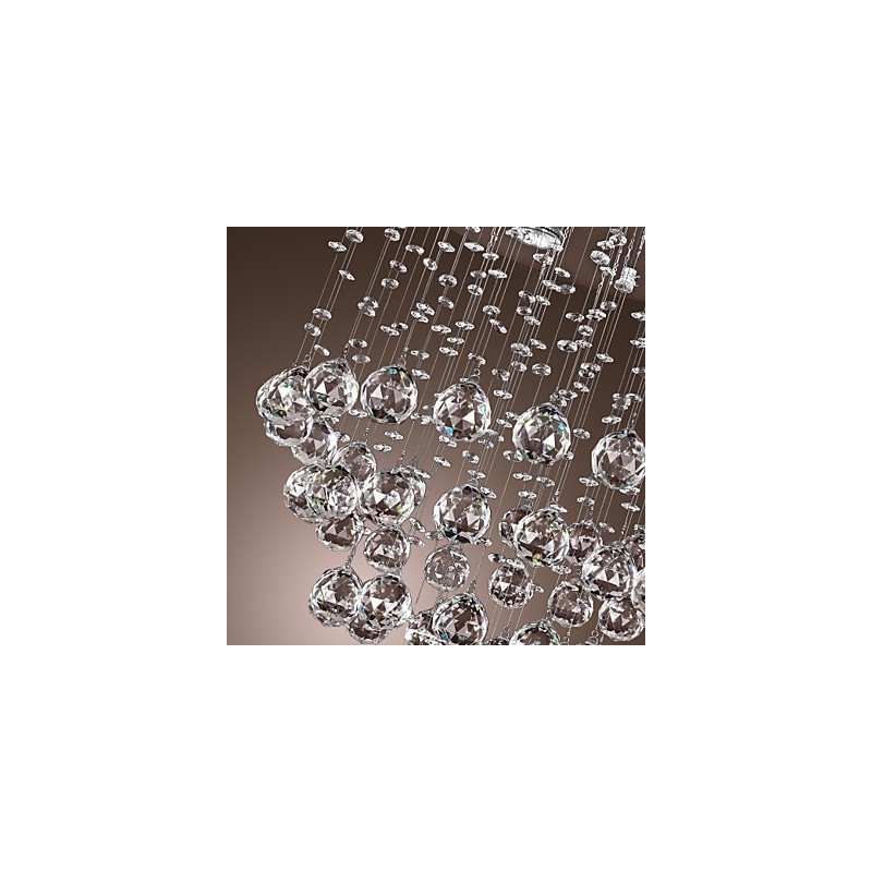 Lampadario da soffitto in cristallo K9 a 5 luci, argento