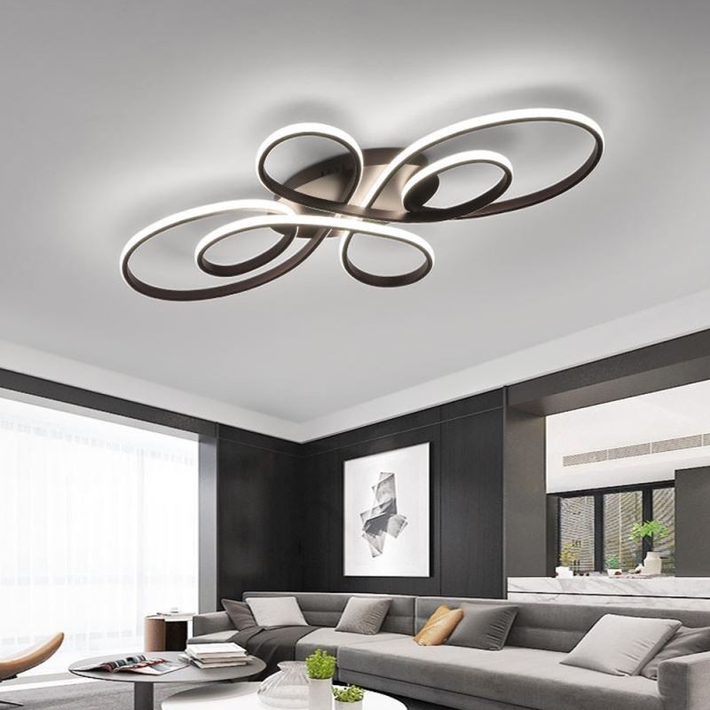 Plafoniera a filo LED moderna con motivo floreale