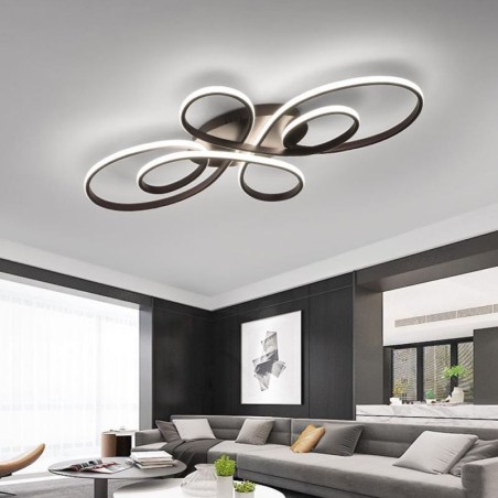 Plafoniera a filo LED moderna con motivo floreale