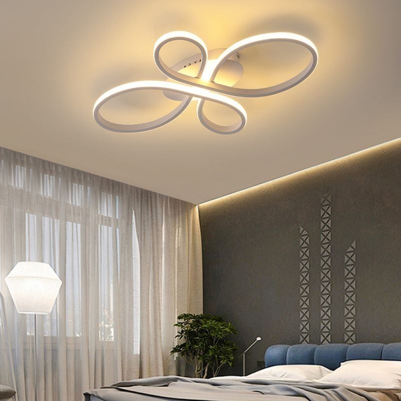 Plafoniera a filo LED moderna con motivo floreale