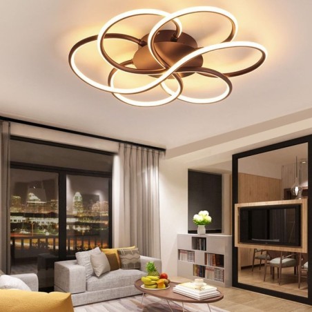 Plafoniera a filo a LED a forma di fiore, moderna, 60 x 60 x 13 cm, 72 W