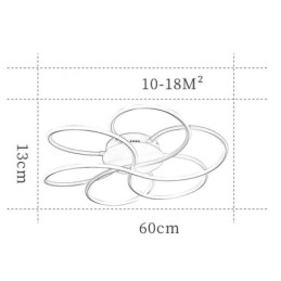 Plafoniera a filo a LED a forma di fiore, moderna, 60 x 60 x 13 cm, 72 W