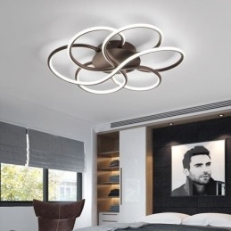 Plafoniera a filo a LED a forma di fiore, moderna, 60 x 60 x 13 cm, 72 W