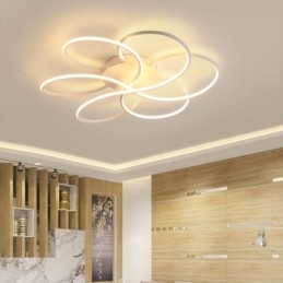 Plafoniera a filo a LED a forma di fiore, moderna, 60 x 60 x 13 cm, 72 W