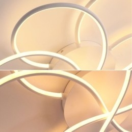 Plafoniera a filo a LED a forma di fiore, moderna, 60 x 60 x 13 cm, 72 W