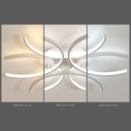 Plafoniera a filo LED moderna in gel di silice, 6 luci, 72 W, 60 x 60 x 10 cm