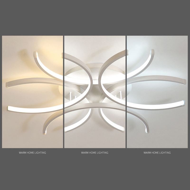 Plafoniera a filo LED moderna in gel di silice, 6 luci, 72 W, 60 x 60 x 10 cm