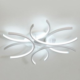 Plafoniera a filo LED moderna in gel di silice, 6 luci, 72 W, 60 x 60 x 10 cm