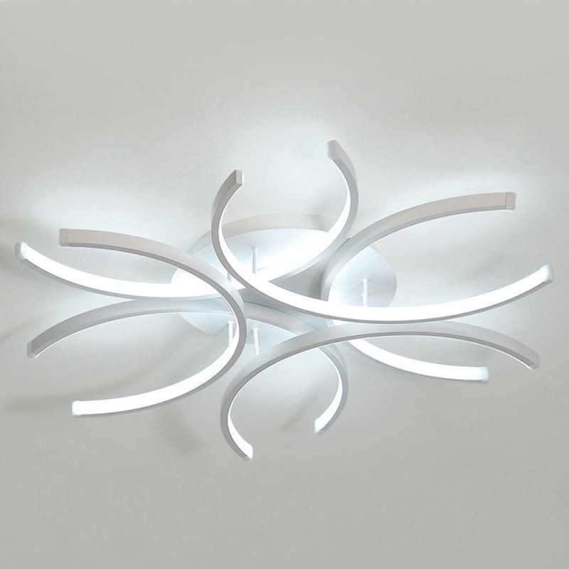 Plafoniera a filo LED moderna in gel di silice, 6 luci, 72 W, 60 x 60 x 10 cm