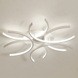 Plafoniera a filo LED moderna in gel di silice, 6 luci, 72 W, 60 x 60 x 10 cm