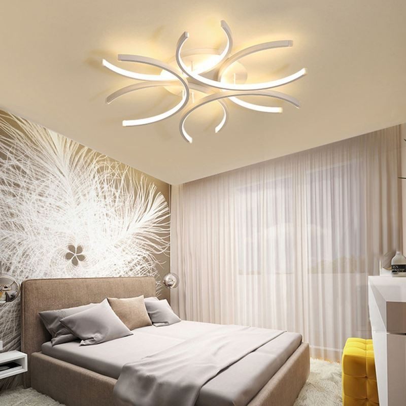 Plafoniera a filo LED moderna in gel di silice, 6 luci, 72 W, 60 x 60 x 10 cm