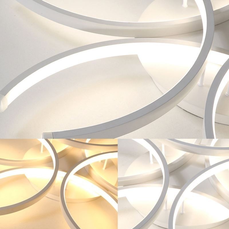 Plafoniera a filo LED moderna in gel di silice, 6 luci, 72 W, 60 x 60 x 10 cm