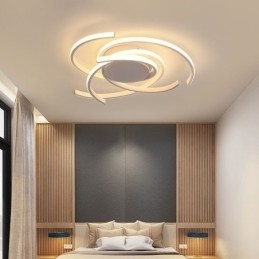 Plafoniera a filo LED moderna in acrilico 3 luci 72 W 56 x 56 x 10 cm