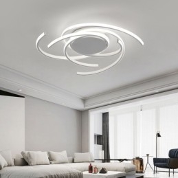 Plafoniera a filo LED moderna in acrilico 3 luci 72 W 56 x 56 x 10 cm
