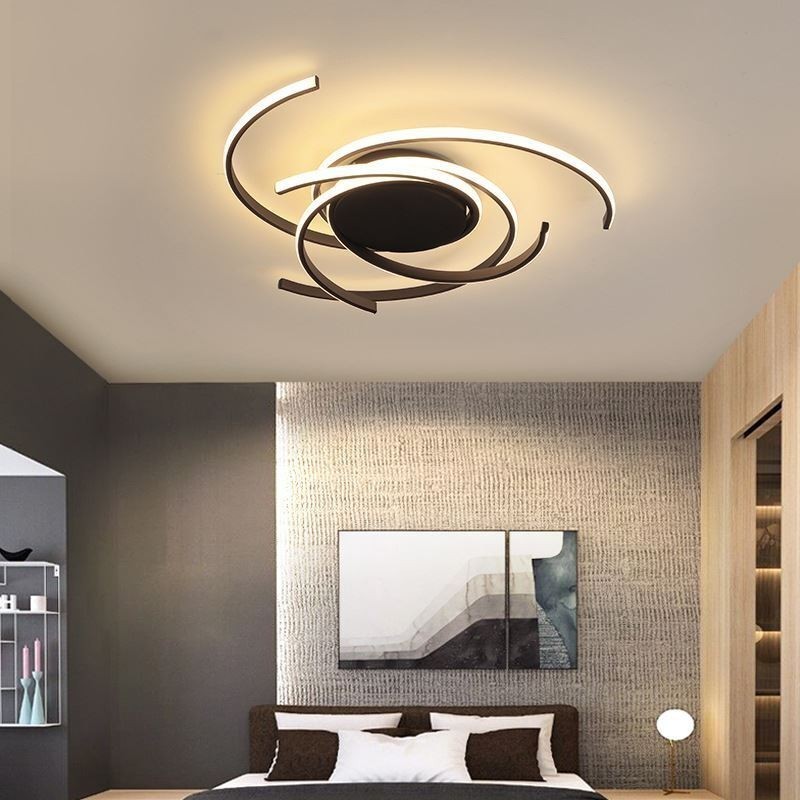 Plafoniera a filo LED moderna in acrilico 3 luci 72 W 56 x 56 x 10 cm