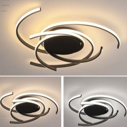Plafoniera a filo LED moderna in acrilico 3 luci 72 W 56 x 56 x 10 cm