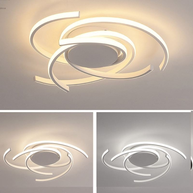 Plafoniera a filo LED moderna in acrilico 3 luci 72 W 56 x 56 x 10 cm