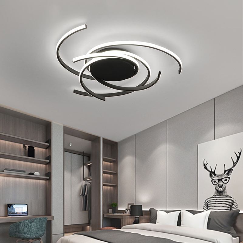Plafoniera a filo LED moderna in acrilico 3 luci 72 W 56 x 56 x 10 cm
