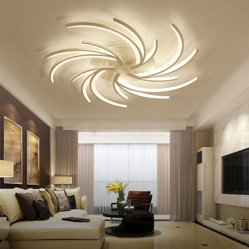 Plafoniera LED moderna a filo mulino a vento, design irregolare