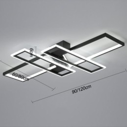 Plafoniera LED moderna geometrica a 4 luci da soffitto a filo