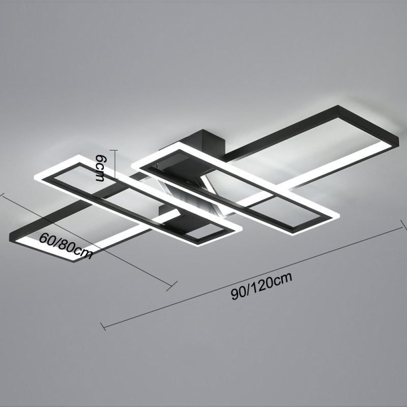 Plafoniera LED moderna geometrica a 4 luci da soffitto a filo
