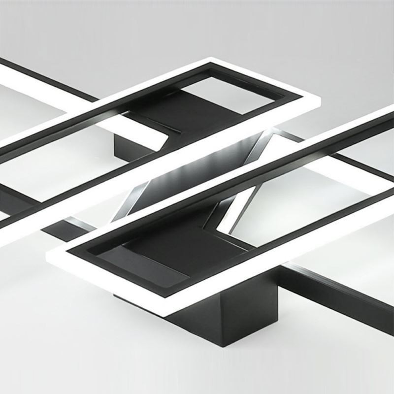 Plafoniera LED moderna geometrica a 4 luci da soffitto a filo