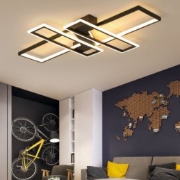 Plafoniera LED moderna geometrica a 4 luci da soffitto a filo
