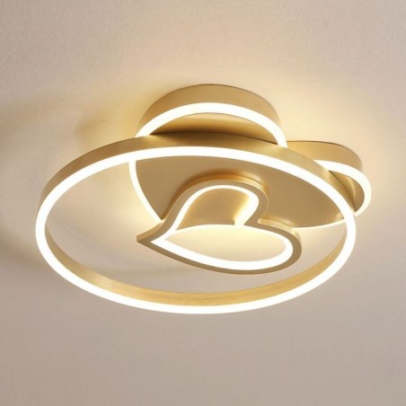Plafoniera LED a cuore in acrilico a doppio strato, montaggio a filo, 50 x 6 cm, 36 W