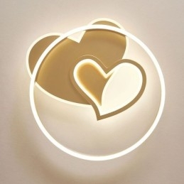 Plafoniera LED a cuore in acrilico a doppio strato, montaggio a filo, 50 x 6 cm, 36 W