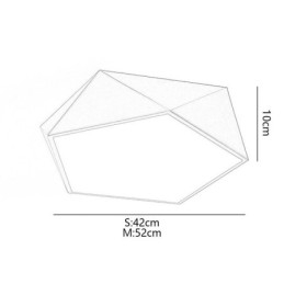 Plafoniera geometrica dorata in acrilico da montaggio a filo