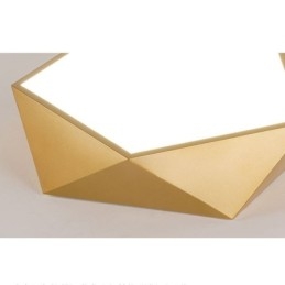 Plafoniera geometrica dorata in acrilico da montaggio a filo