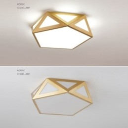 Plafoniera LED da soffitto geometrica dorata in acrilico a filo