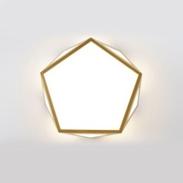 Plafoniera LED da soffitto geometrica dorata in acrilico a filo