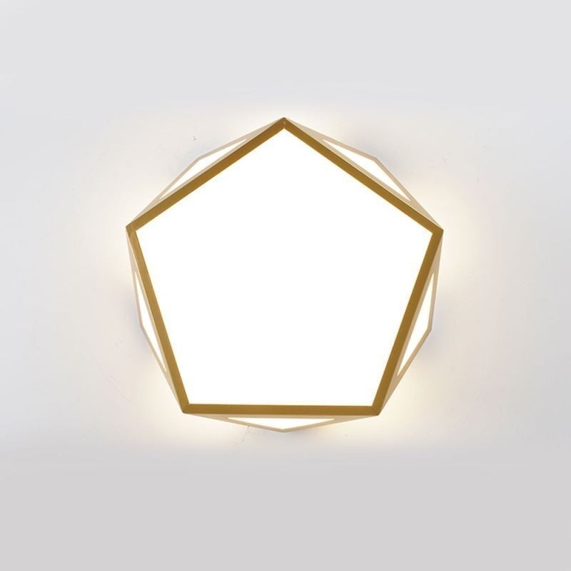 Plafoniera LED da soffitto geometrica dorata in acrilico a filo