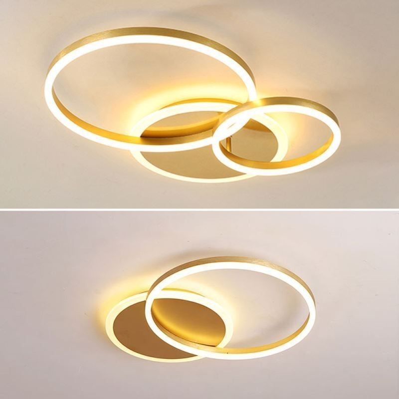 Plafoniera rotonda a filo moderna oro