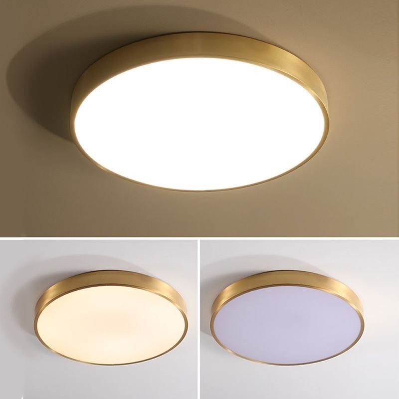 Plafoniera LED moderna rotonda dorata in acrilico a filo