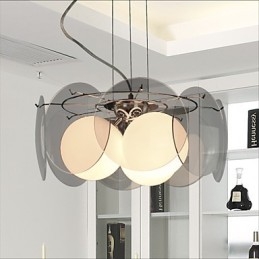 Lampadario mini moderno in vetro grigio fumo, 1 luce, E26/E27